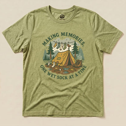 Hike Tee T-Shirt Heather Green / S Memories Camping Shirt