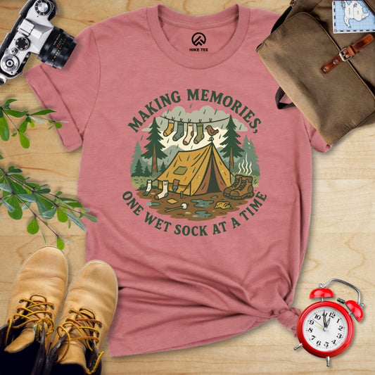 Hike Tee T-Shirt Heather Mauve / S Memories Camping Shirt