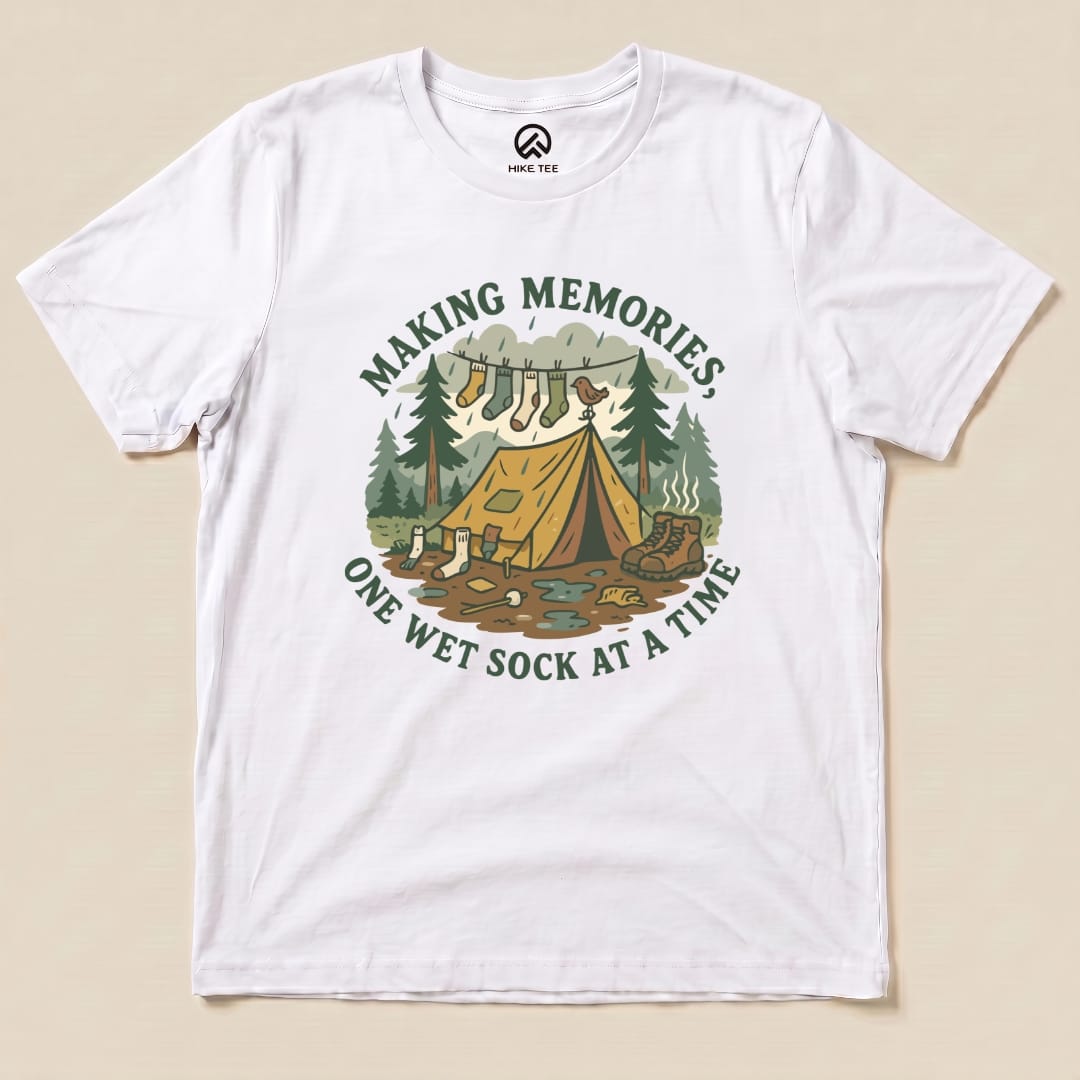Hike Tee T-Shirt White / S Memories Camping Shirt