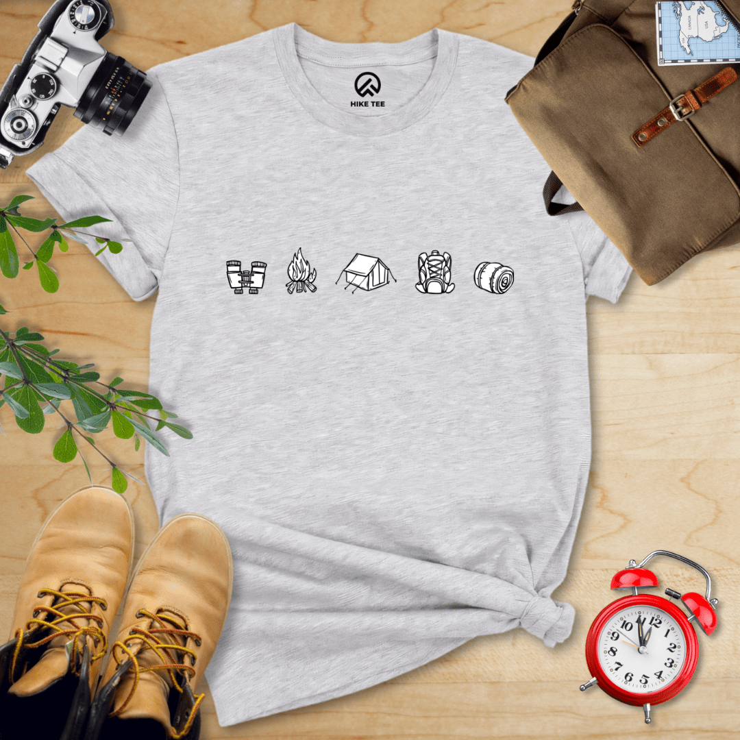 Hike Tee T-Shirt Athletic Heather / S Minimalistic Drawing Camping Shirt
