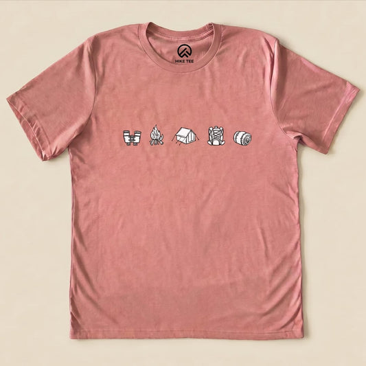 Hike Tee T-Shirt Heather Mauve / S Minimalistic Drawing Camping Shirt
