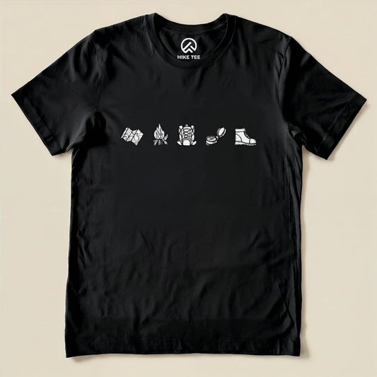 Hike Tee T-Shirt Black / S Minimalistic Drawing Hiking Shirt