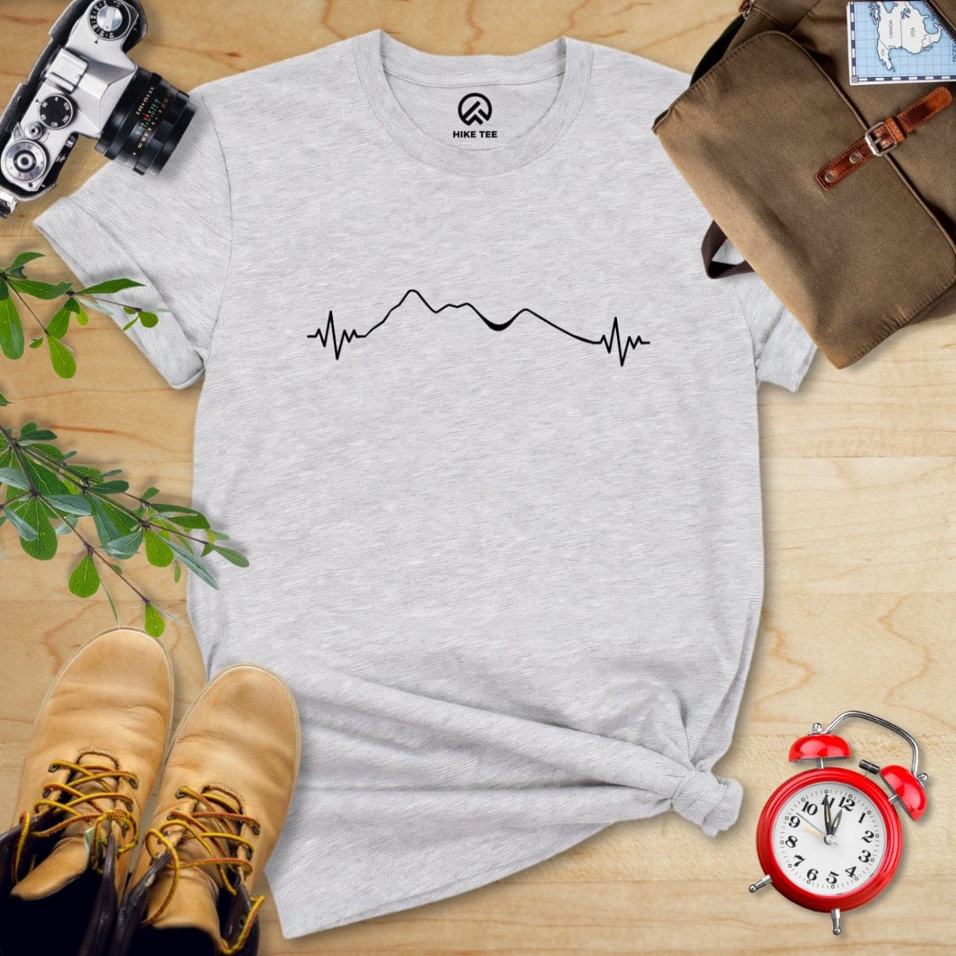 Hike Tee T-Shirt Athletic Heather / S Minimalistic Heart Rate Shirt