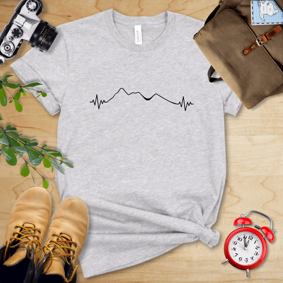 Printify T-Shirt Athletic Heather / S Minimalistic Heart Rate Shirt