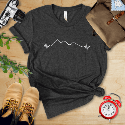 Printify T-Shirt Dark Grey Heather / S Minimalistic Heart Rate Shirt