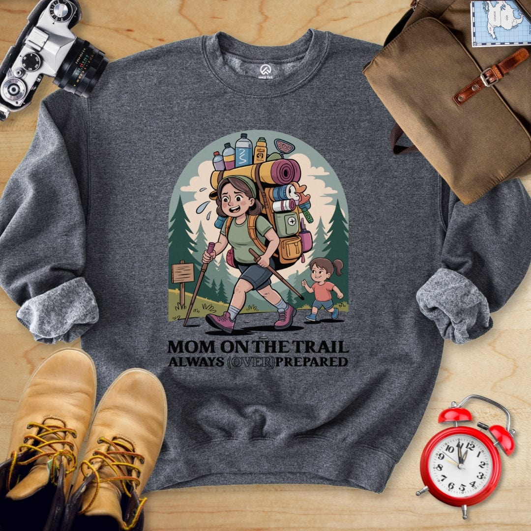 Hike Tee Sweatshirt Dark Heather / S Mom on Trail Sweatshirt