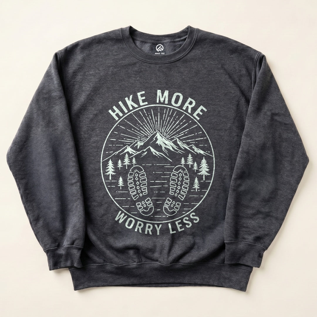 Mono Hike More Worry Less Sweatshirt - Dark Heather