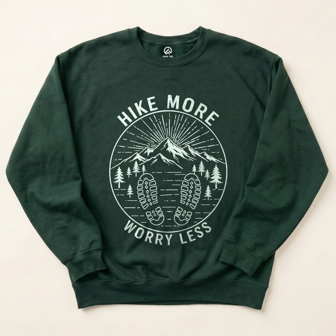 Mono Hike More Worry Less Sweatshirt - Forest Green