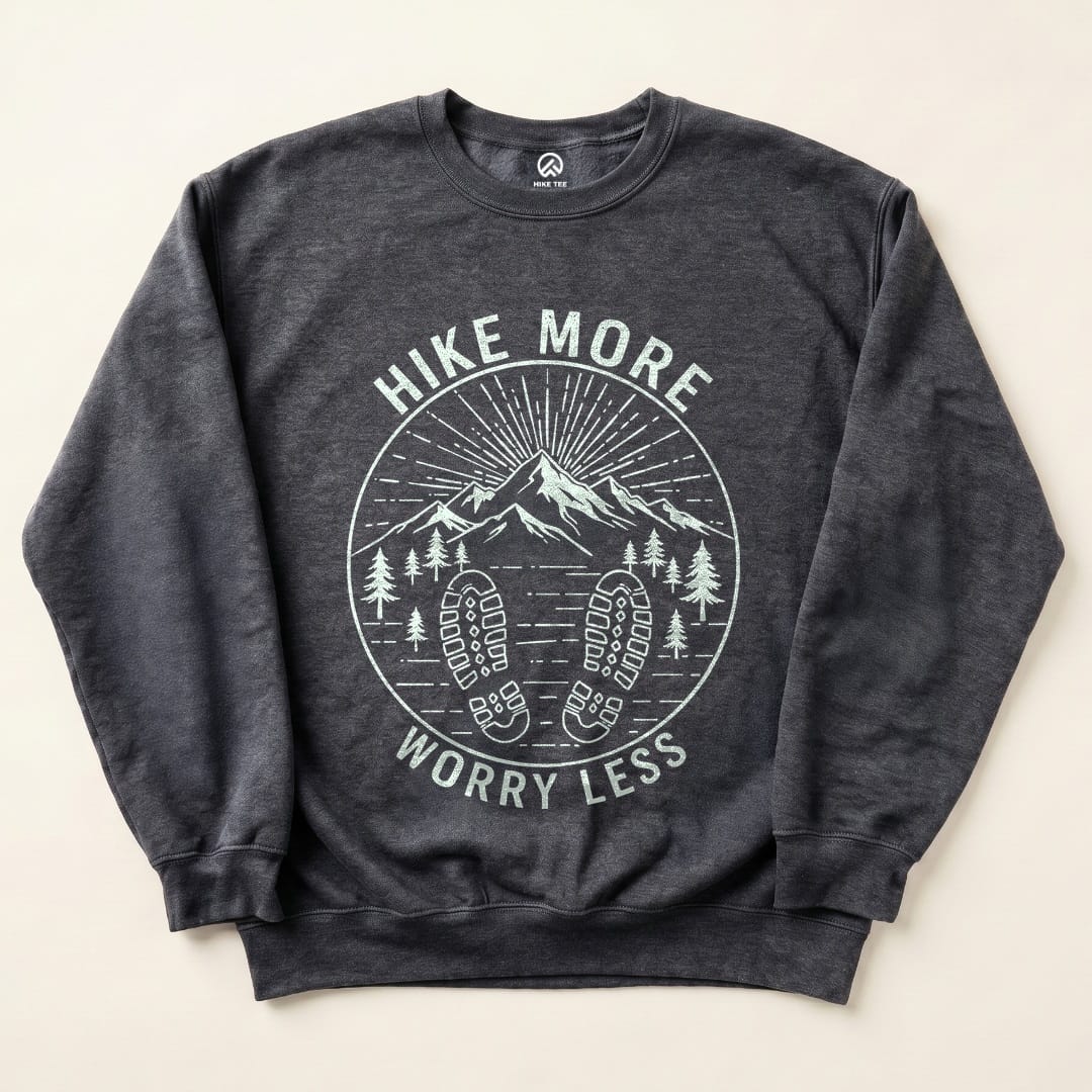 Mono Hike More Worry Less Sweatshirt - Dark Heather