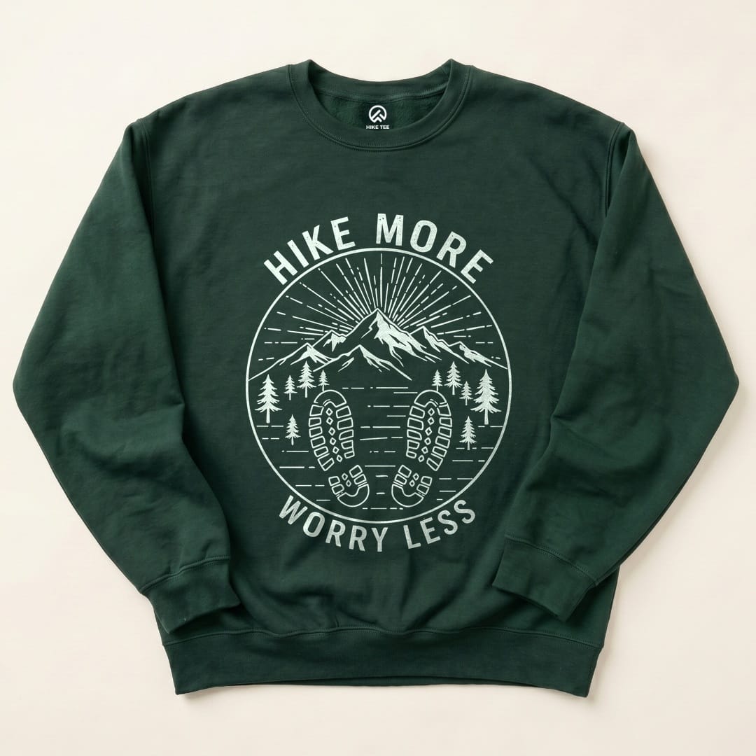 Mono Hike More Worry Less Sweatshirt - Forest Green