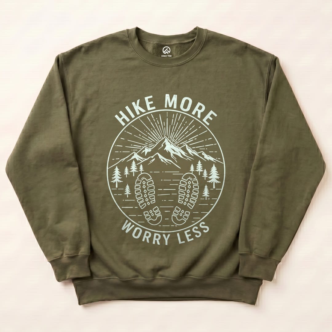 Mono Hike More Worry Less Sweatshirt - Military Green