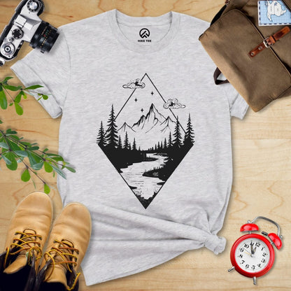 Hike Tee T-Shirt Athletic Heather / S Monochromatic Mountain Shirt