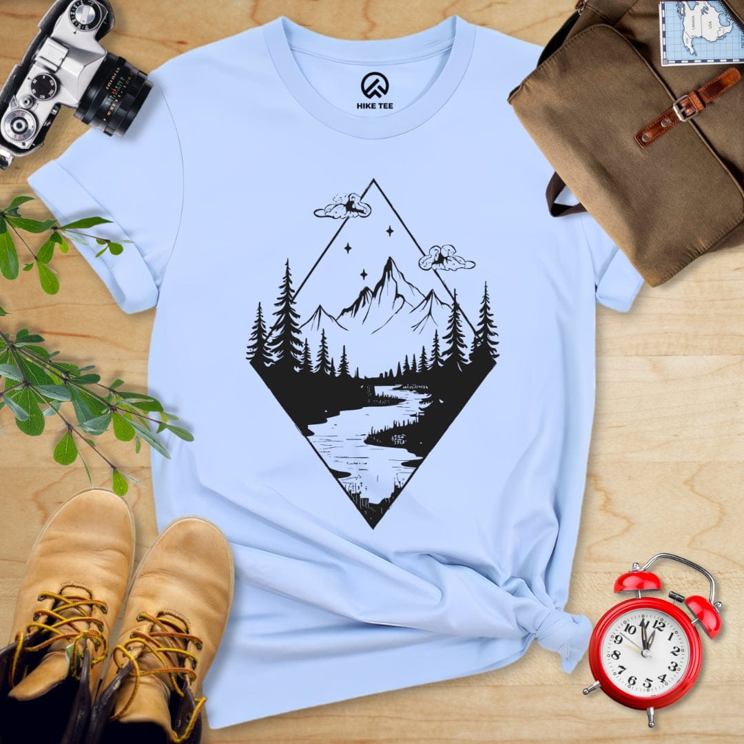Hike Tee T-Shirt Baby Blue / S Monochromatic Mountain Shirt