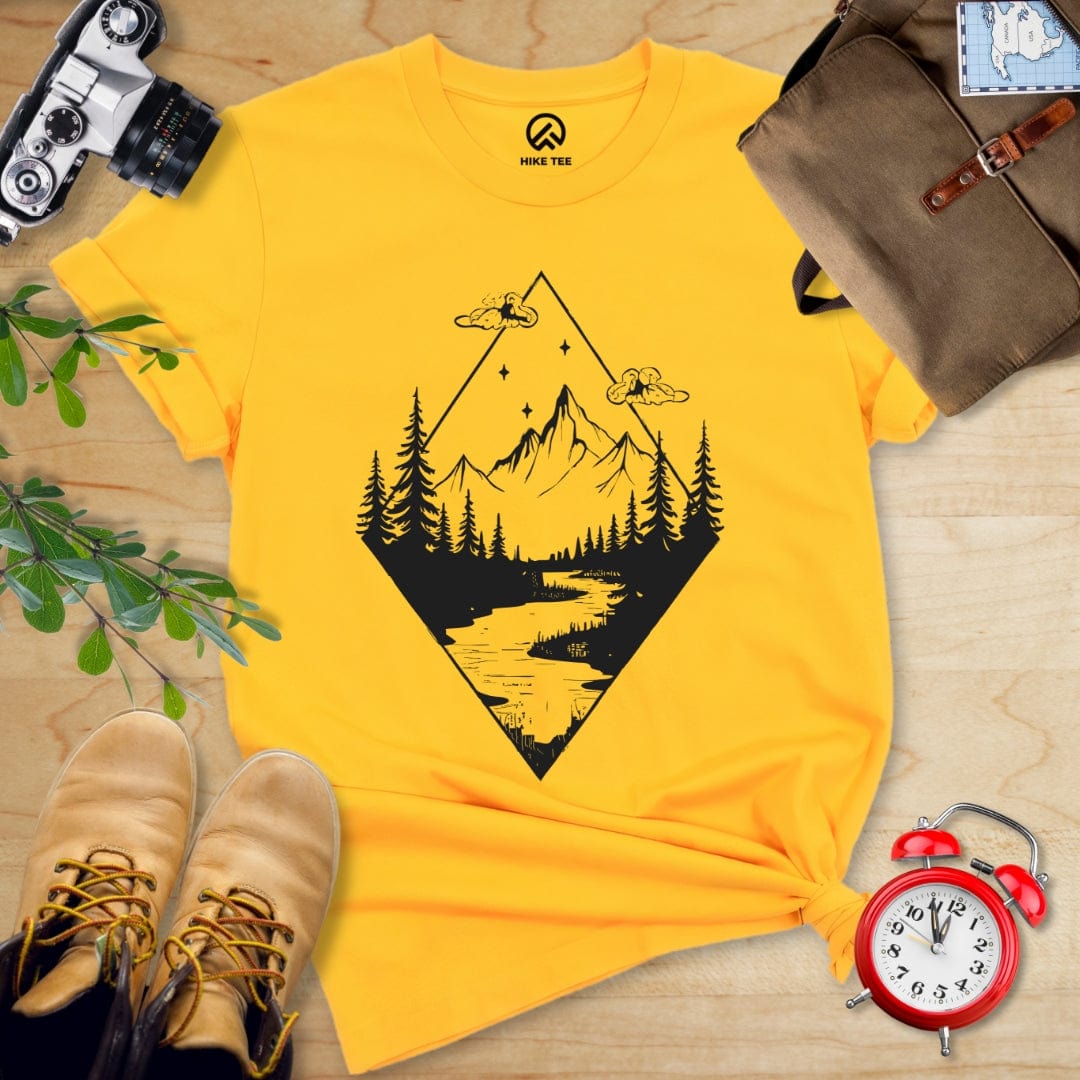 Hike Tee T-Shirt Gold / S Monochromatic Mountain Shirt