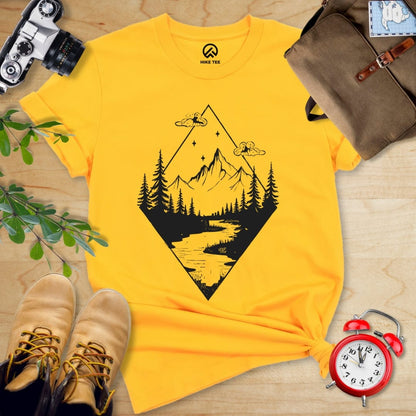 Hike Tee T-Shirt Gold / S Monochromatic Mountain Shirt