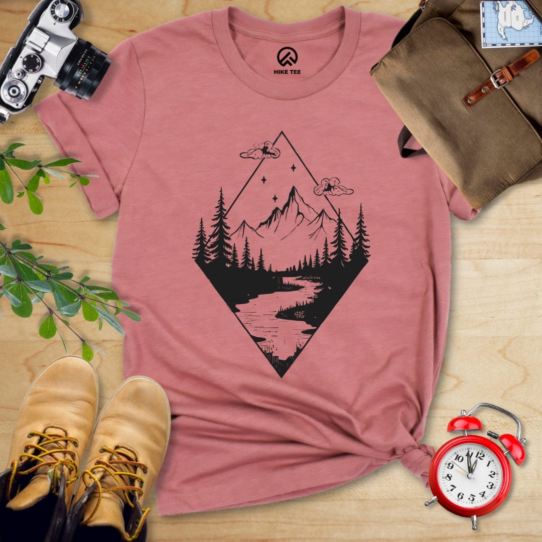 Hike Tee T-Shirt Heather Mauve / S Monochromatic Mountain Shirt
