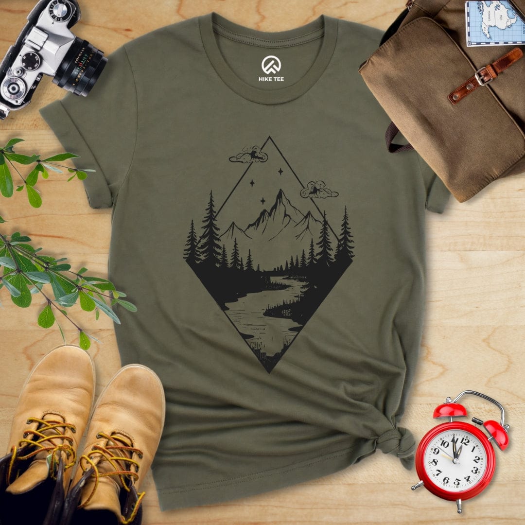 Hike Tee T-Shirt Military Green / S Monochromatic Mountain Shirt