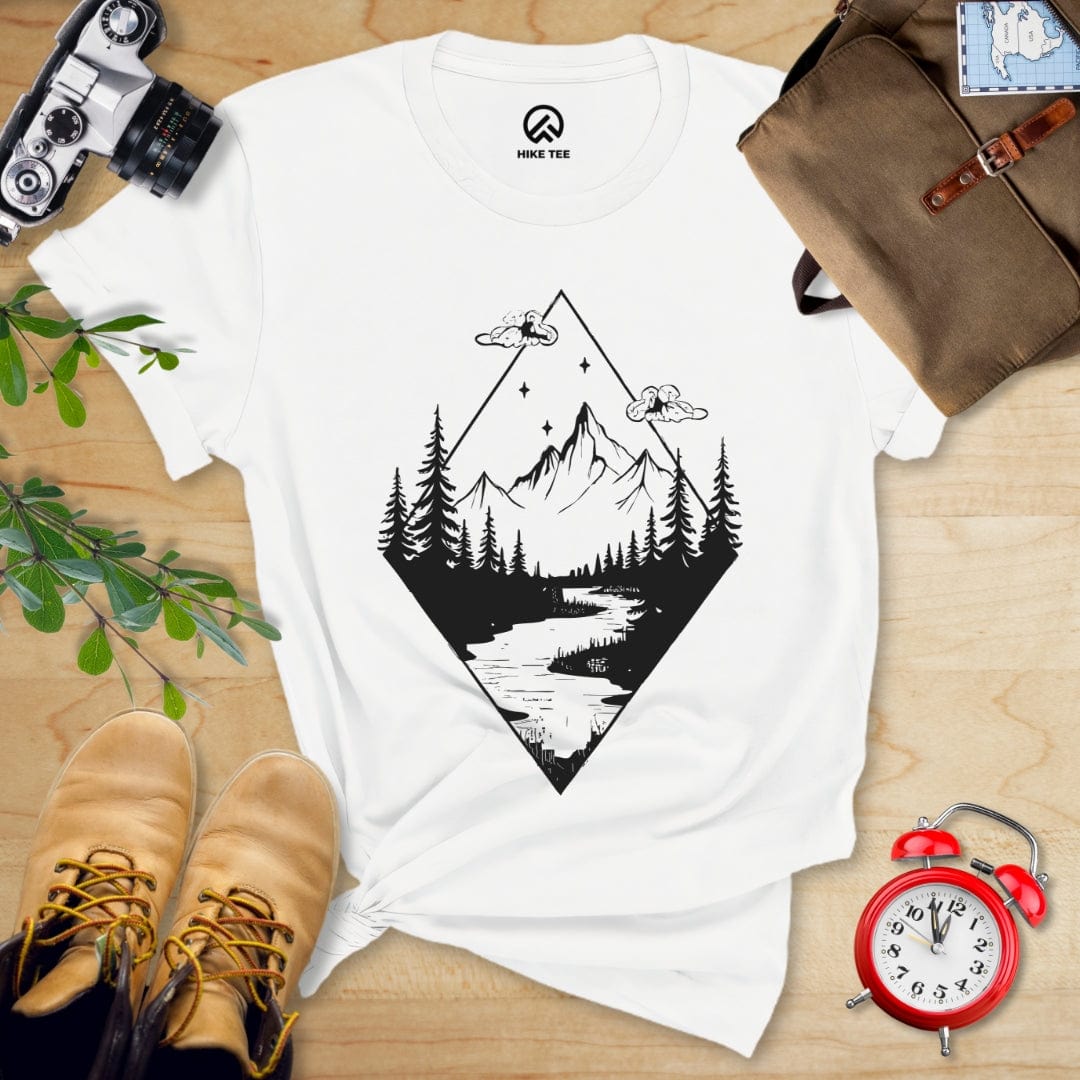 Hike Tee T-Shirt White / S Monochromatic Mountain Shirt