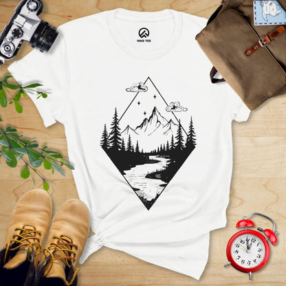 Hike Tee T-Shirt White / S Monochromatic Mountain Shirt