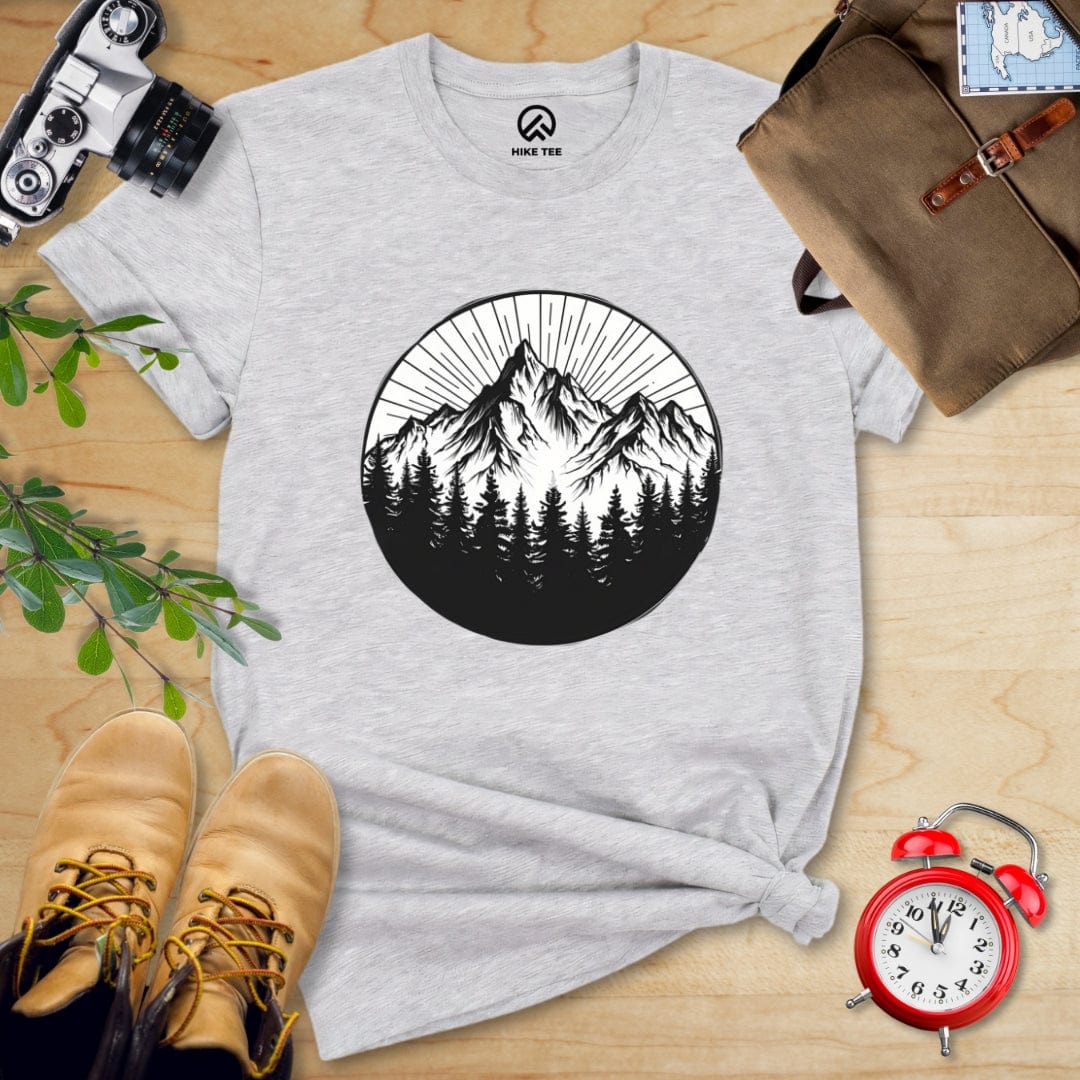 Hike Tee T-Shirt Athletic Heather / S Monochrome Mountains Shirt