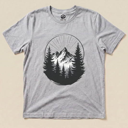 Monochrome Mountains Shirt Hike Tee T-Shirt Athletic Heather / S