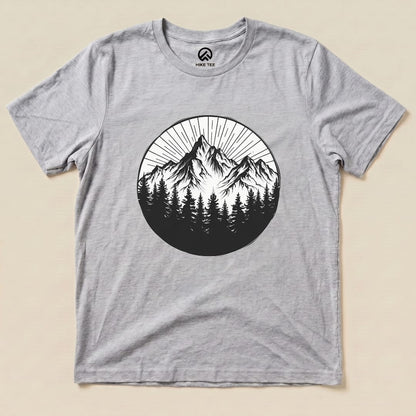 Monochrome Mountains Shirt Hike Tee T-Shirt Athletic Heather / S