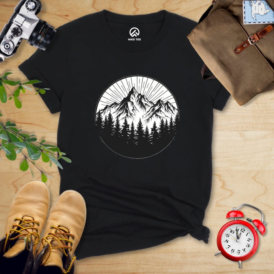 Hike Tee T-Shirt Black / S Monochrome Mountains Shirt