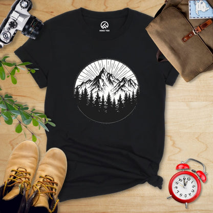Hike Tee T-Shirt Black / S Monochrome Mountains Shirt