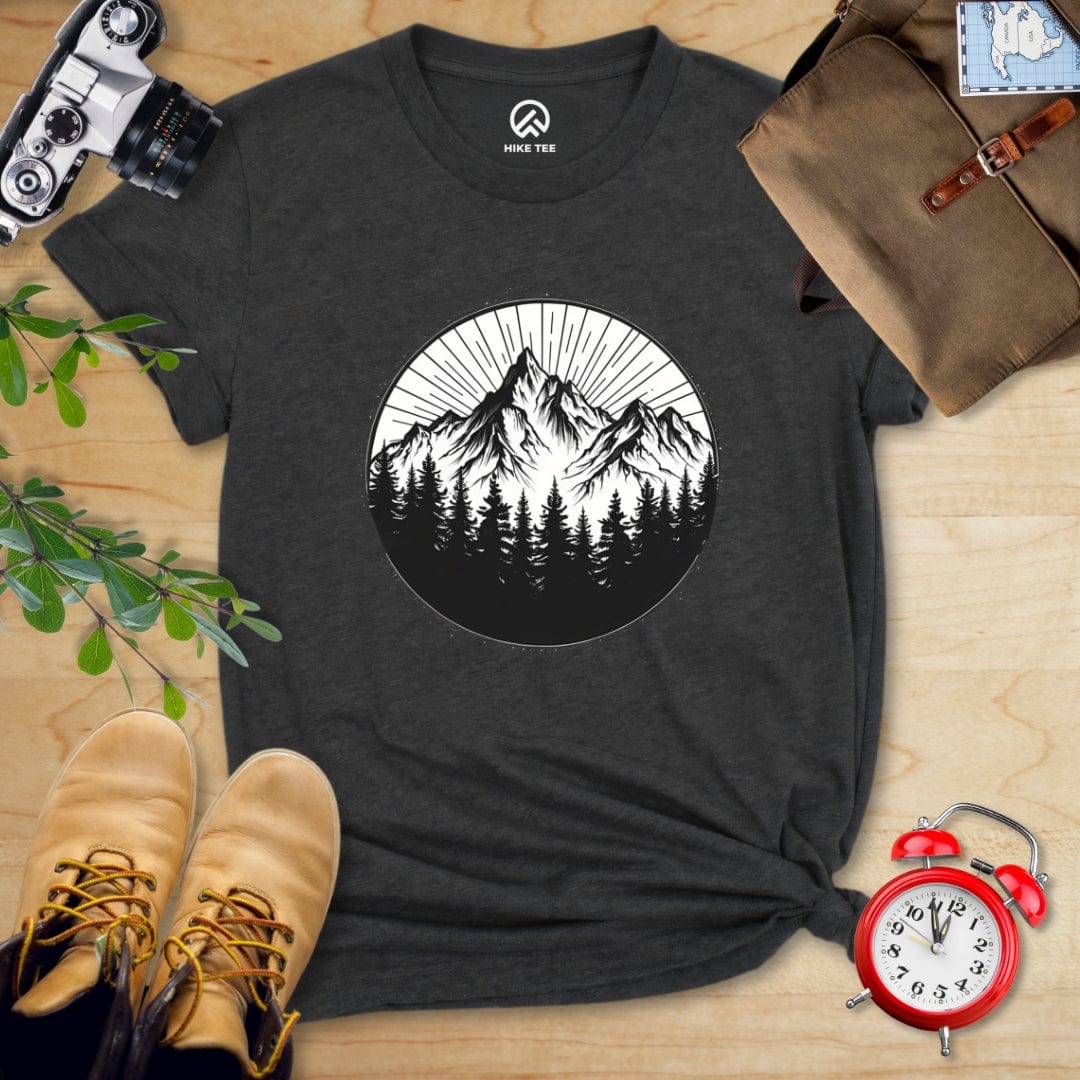 Hike Tee T-Shirt Dark Grey Heather / S Monochrome Mountains Shirt