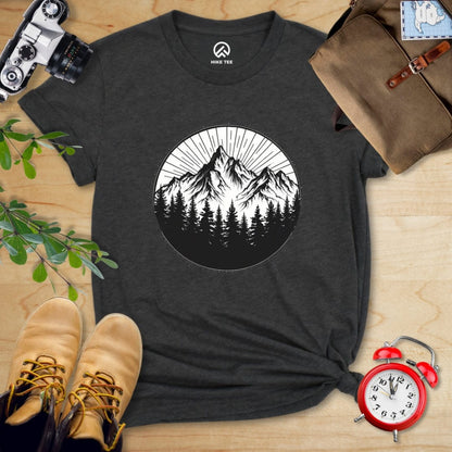 Hike Tee T-Shirt Dark Grey Heather / S Monochrome Mountains Shirt