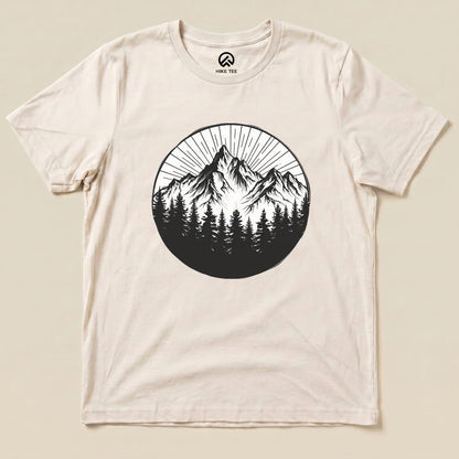 Monochrome Mountains Shirt Hike Tee T-Shirt Natural / S