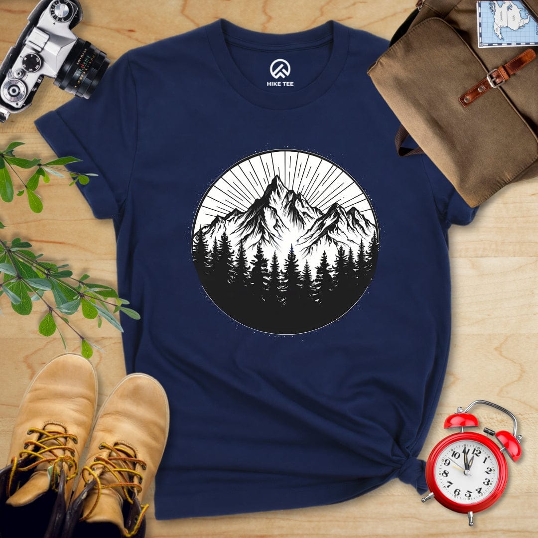 Hike Tee T-Shirt Navy / S Monochrome Mountains Shirt