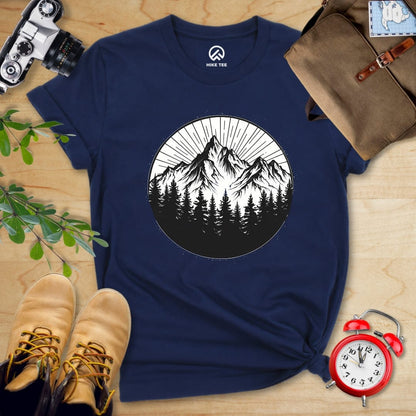 Hike Tee T-Shirt Navy / S Monochrome Mountains Shirt