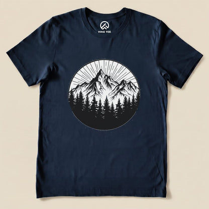 Monochrome Mountains Shirt Hike Tee T-Shirt Navy / S