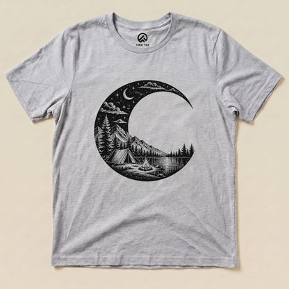 Moonlight Camping Shirt Hike Tee T-Shirt Athletic Heather / S
