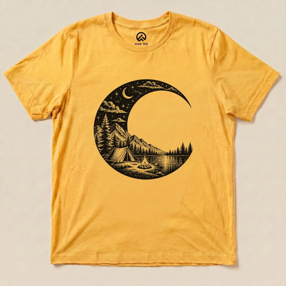 Moonlight Camping Shirt Hike Tee T-Shirt Gold / S