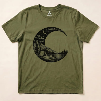 Moonlight Camping Shirt Hike Tee T-Shirt Military Green / S