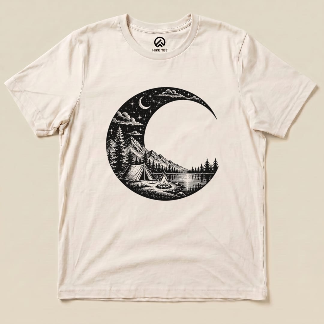 Moonlight Camping Shirt Hike Tee T-Shirt Natural / S