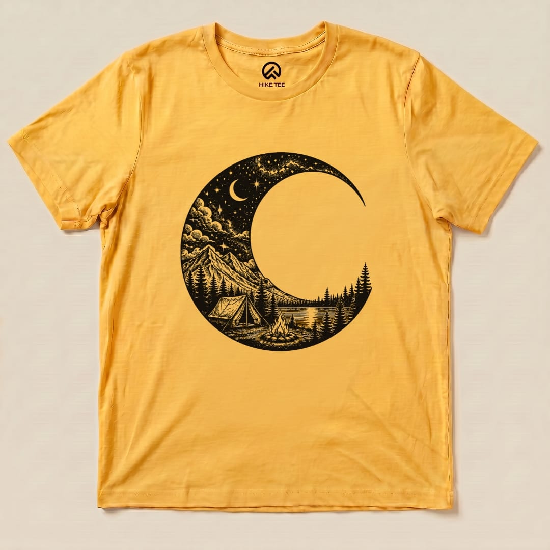 Moonlight Mountian Shirt Hike Tee T-Shirt Gold / S