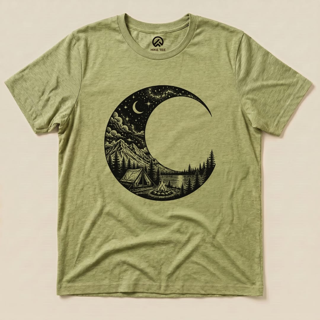 Moonlight Mountian Shirt Hike Tee T-Shirt Heather Green / S