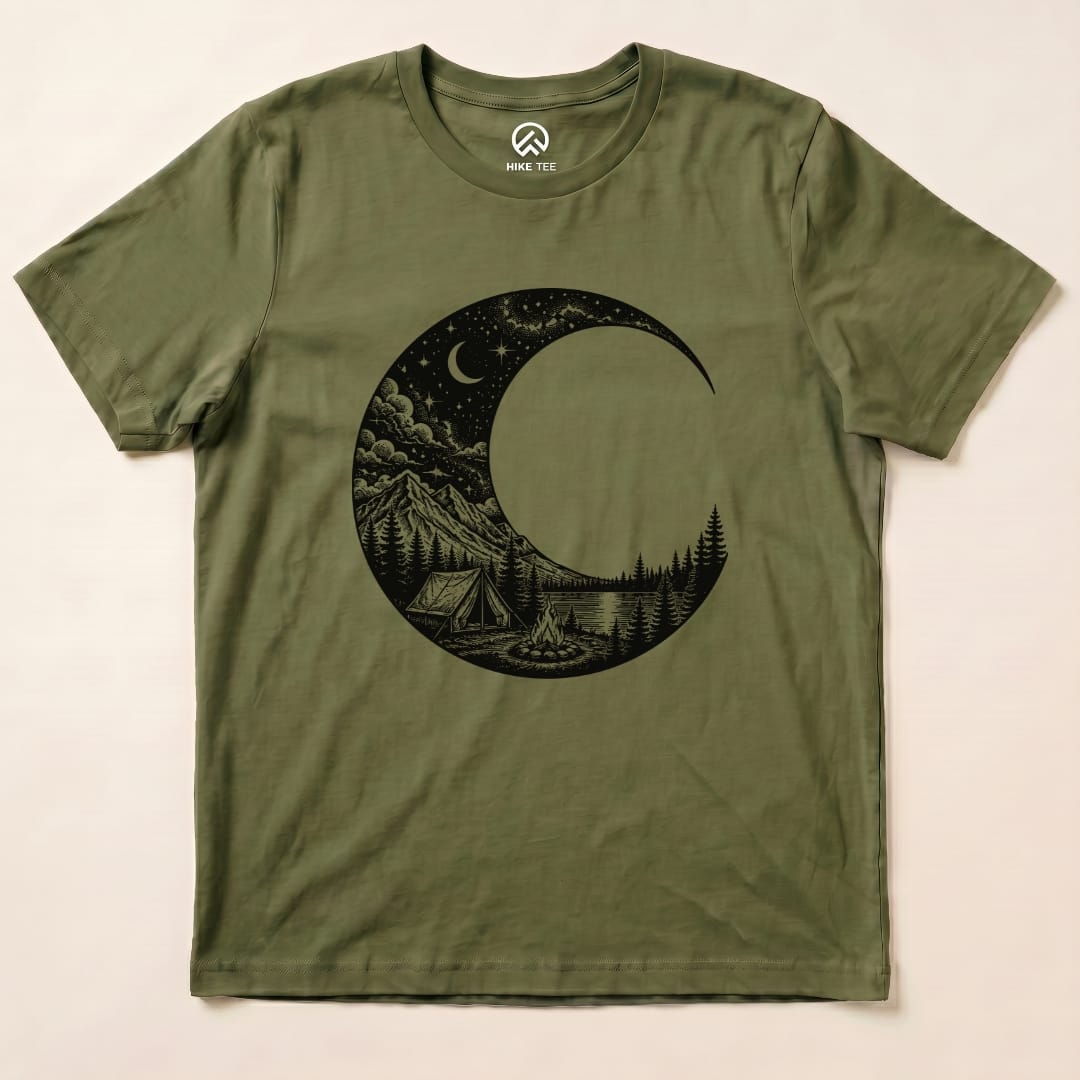 Moonlight Mountian Shirt Hike Tee T-Shirt Military Green / S