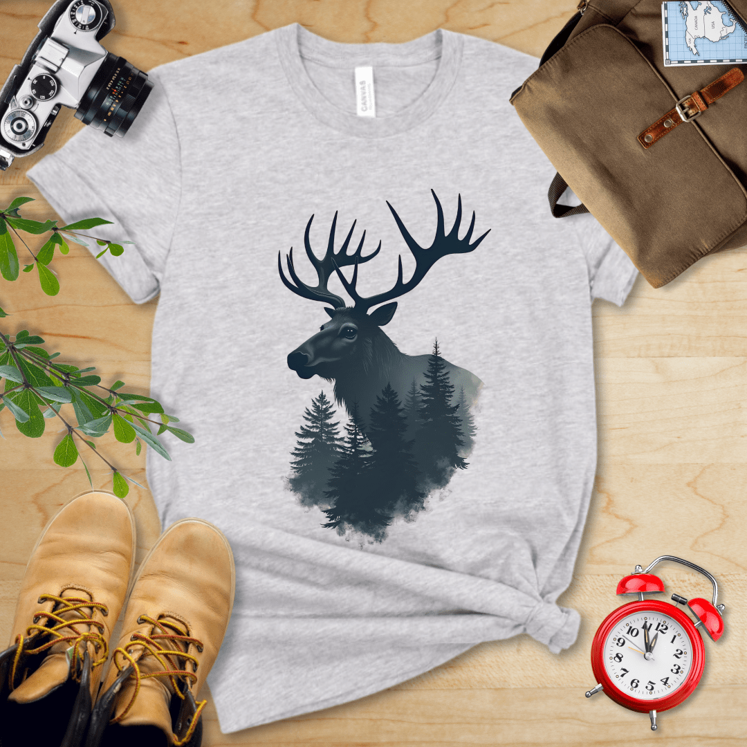 Printify T-Shirt Athletic Heather / S Moose Shirt