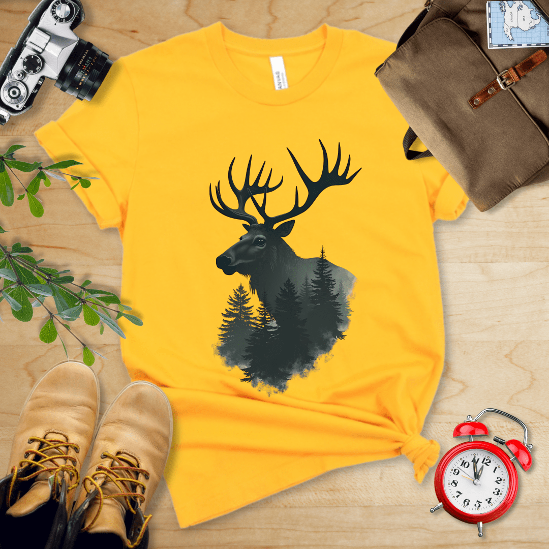 Printify T-Shirt Gold / S Moose Shirt