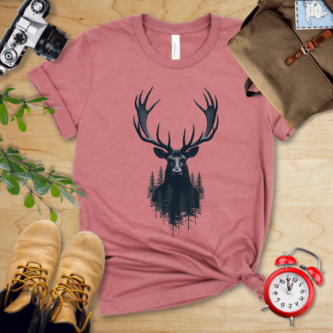 Printify T-Shirt Heather Mauve / S Moose Shirt