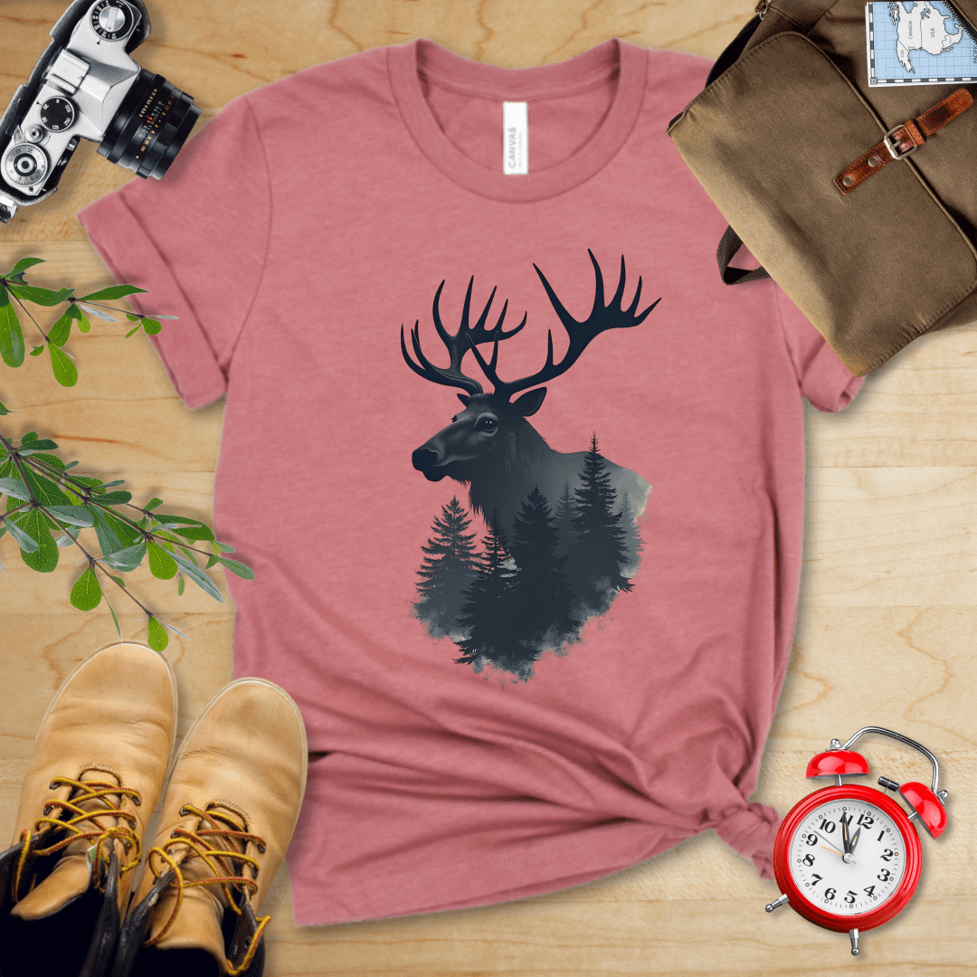 Printify T-Shirt Heather Mauve / S Moose Shirt