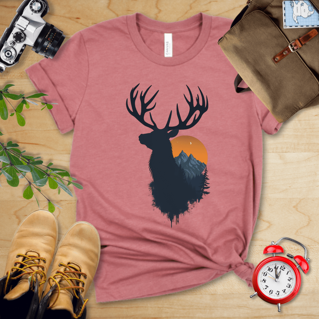 Printify T-Shirt Heather Mauve / S Moose Shirt