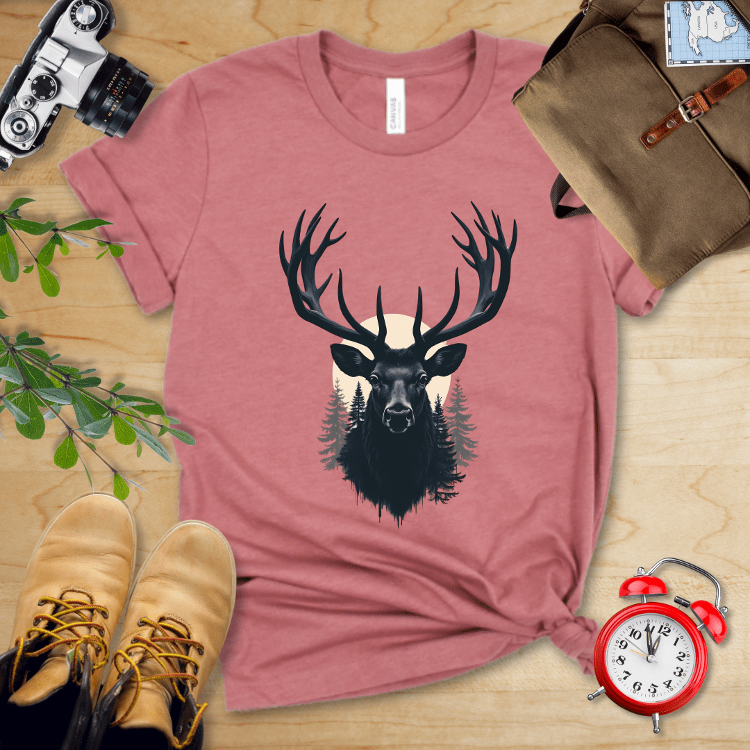 Printify T-Shirt Heather Mauve / S Moose Shirt