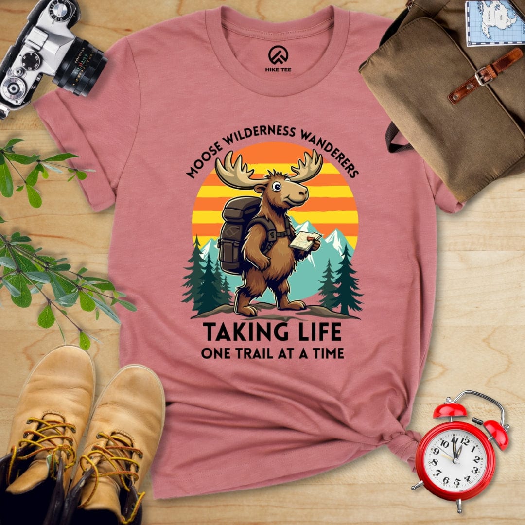 Hike Tee T-Shirt Heather Mauve / S Moose Wilderness Wanderers Shirt