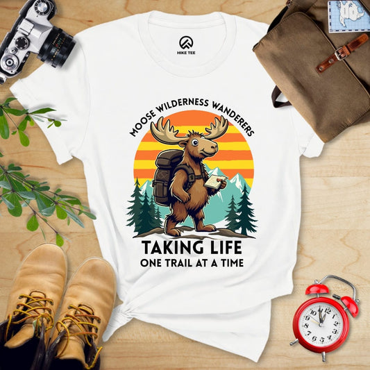 Hike Tee T-Shirt White / S Moose Wilderness Wanderers Shirt