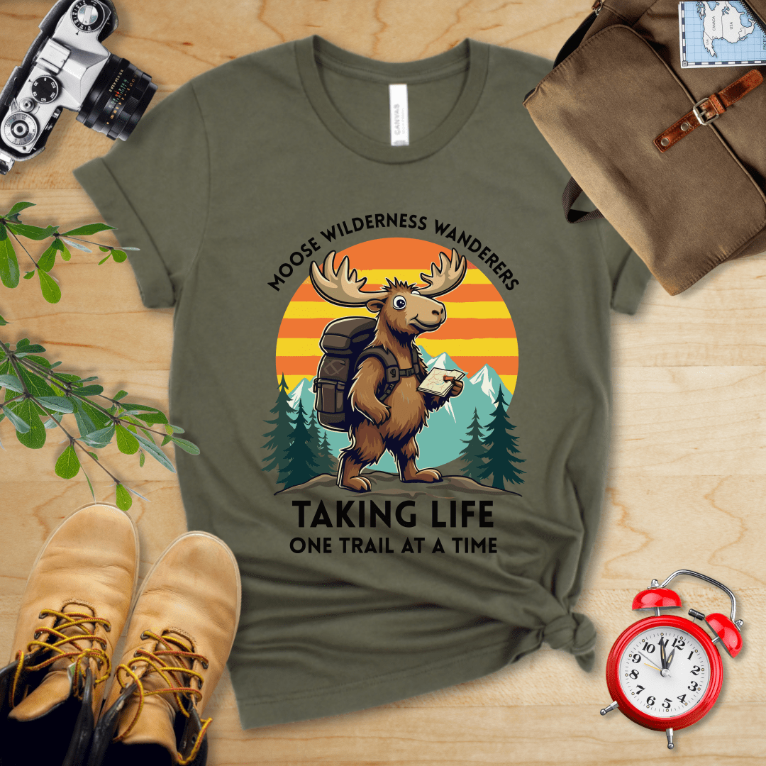 Hike Tee T-Shirt Military Green / S Moose Wilderness Wanderers